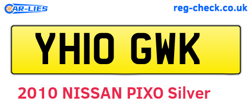 YH10GWK are the vehicle registration plates.