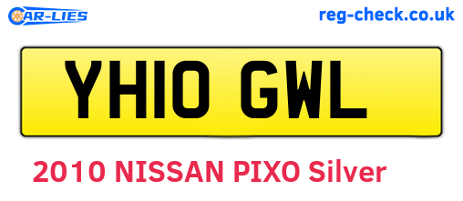 YH10GWL are the vehicle registration plates.