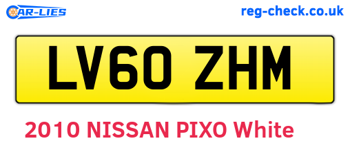 LV60ZHM are the vehicle registration plates.