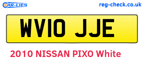 WV10JJE are the vehicle registration plates.
