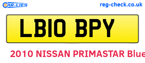 LB10BPY are the vehicle registration plates.