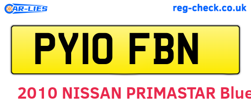 PY10FBN are the vehicle registration plates.