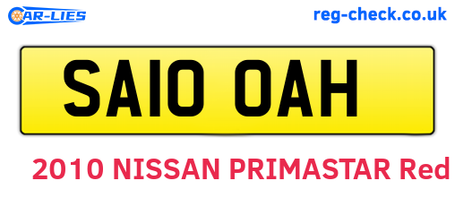 SA10OAH are the vehicle registration plates.