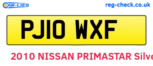 PJ10WXF are the vehicle registration plates.