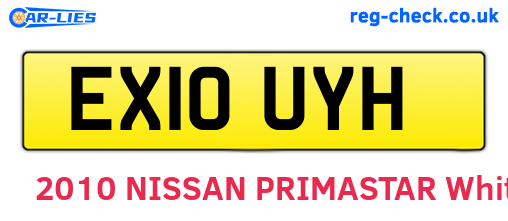 EX10UYH are the vehicle registration plates.