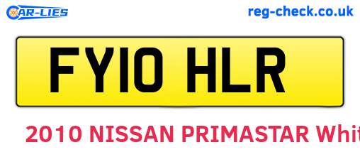 FY10HLR are the vehicle registration plates.