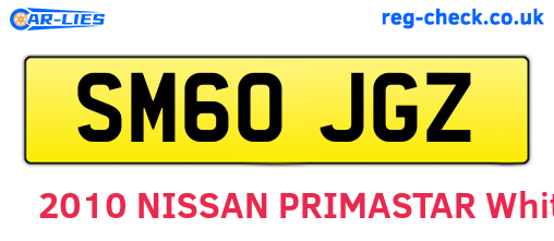 SM60JGZ are the vehicle registration plates.