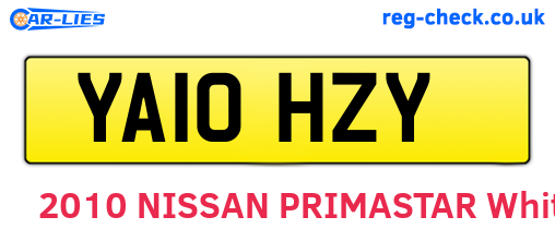YA10HZY are the vehicle registration plates.