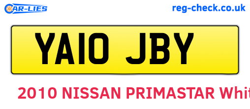 YA10JBY are the vehicle registration plates.