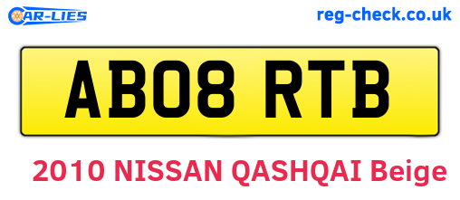 AB08RTB are the vehicle registration plates.