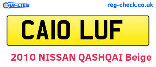 CA10LUF are the vehicle registration plates.