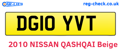 DG10YVT are the vehicle registration plates.