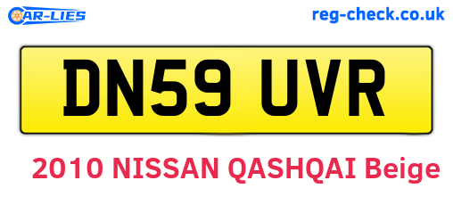 DN59UVR are the vehicle registration plates.
