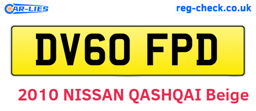 DV60FPD are the vehicle registration plates.