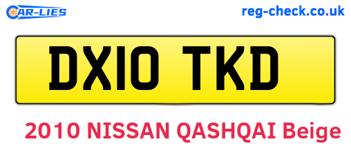 DX10TKD are the vehicle registration plates.