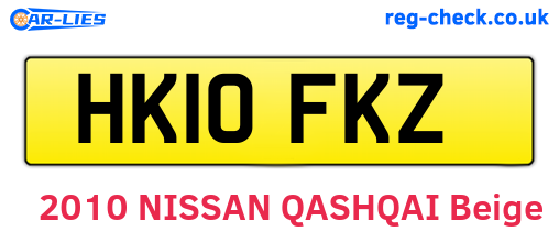 HK10FKZ are the vehicle registration plates.