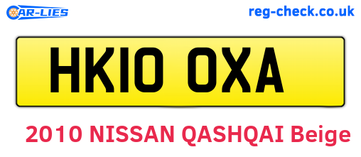 HK10OXA are the vehicle registration plates.