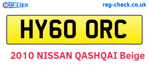 HY60ORC are the vehicle registration plates.