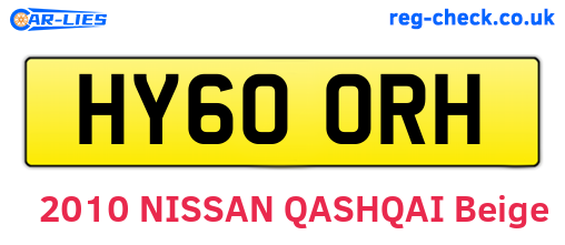 HY60ORH are the vehicle registration plates.