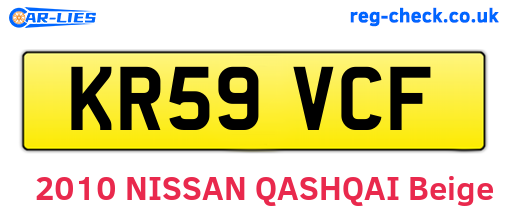 KR59VCF are the vehicle registration plates.