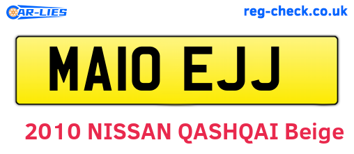 MA10EJJ are the vehicle registration plates.