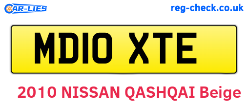 MD10XTE are the vehicle registration plates.