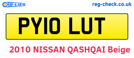 PY10LUT are the vehicle registration plates.