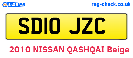 SD10JZC are the vehicle registration plates.