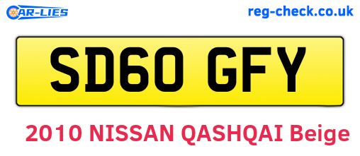 SD60GFY are the vehicle registration plates.