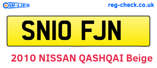 SN10FJN are the vehicle registration plates.