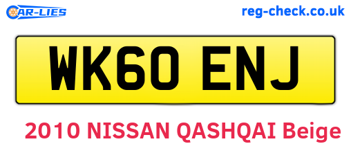 WK60ENJ are the vehicle registration plates.