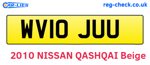 WV10JUU are the vehicle registration plates.