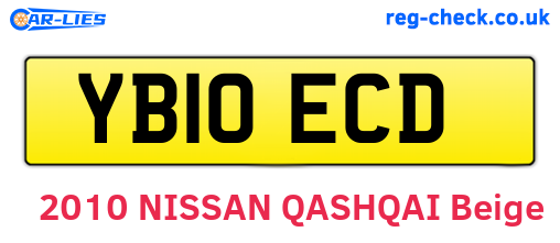 YB10ECD are the vehicle registration plates.