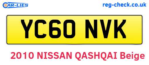YC60NVK are the vehicle registration plates.