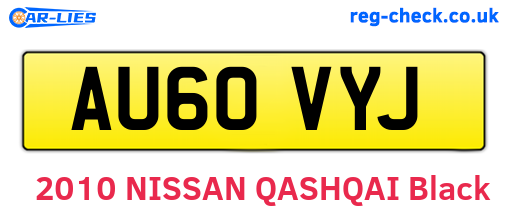 AU60VYJ are the vehicle registration plates.