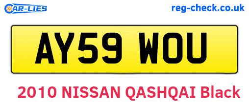 AY59WOU are the vehicle registration plates.