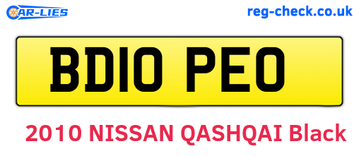 BD10PEO are the vehicle registration plates.