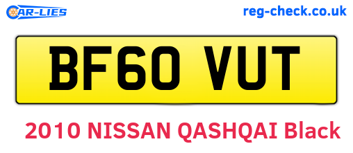 BF60VUT are the vehicle registration plates.