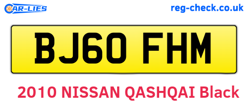 BJ60FHM are the vehicle registration plates.