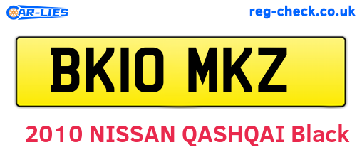 BK10MKZ are the vehicle registration plates.