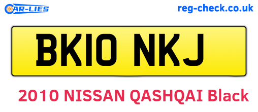 BK10NKJ are the vehicle registration plates.