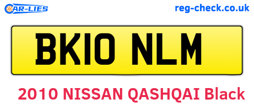 BK10NLM are the vehicle registration plates.
