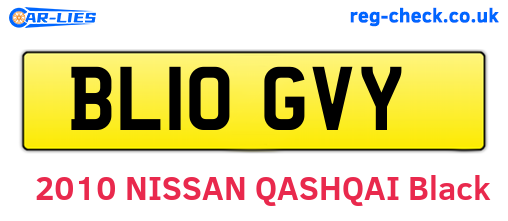 BL10GVY are the vehicle registration plates.