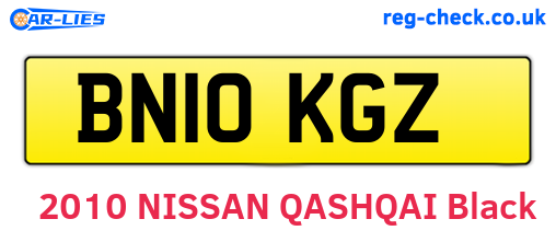 BN10KGZ are the vehicle registration plates.
