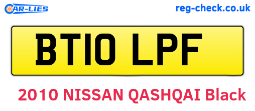 BT10LPF are the vehicle registration plates.