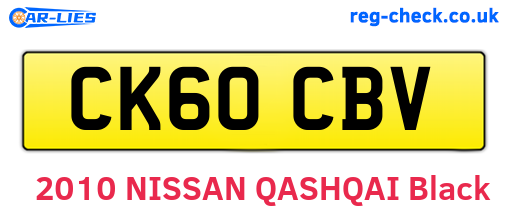 CK60CBV are the vehicle registration plates.