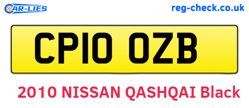 CP10OZB are the vehicle registration plates.