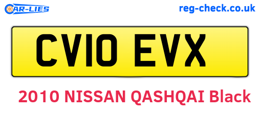CV10EVX are the vehicle registration plates.