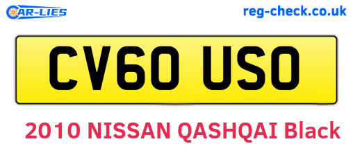 CV60USO are the vehicle registration plates.