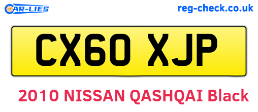 CX60XJP are the vehicle registration plates.